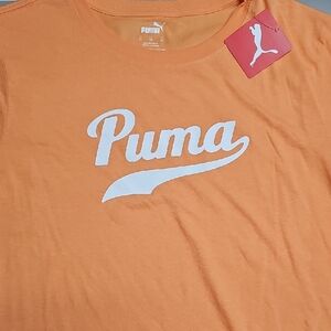 Puma Orange Short Sleeve Tees Athletic Wear